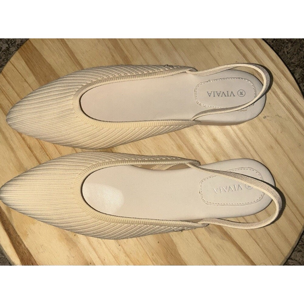 VIVAIA Aria 5 Light Beige Sling Back Pointed Toe  Ballet Flats  39/US  8.5 - Picture 6 of 11